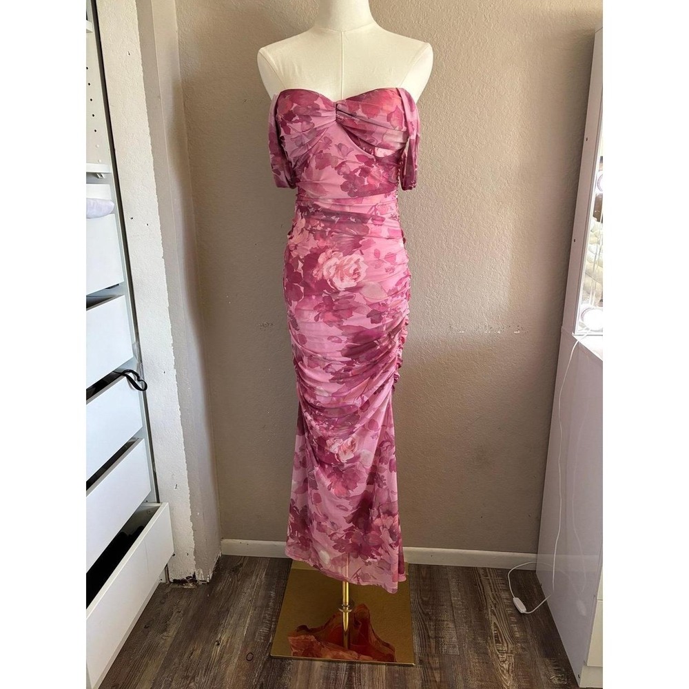 Pink off the shoulder dress